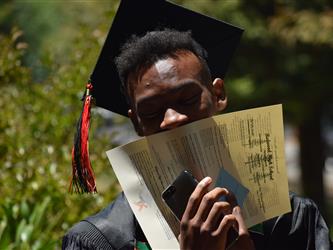 Student graduating.