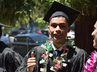 Student graduating.